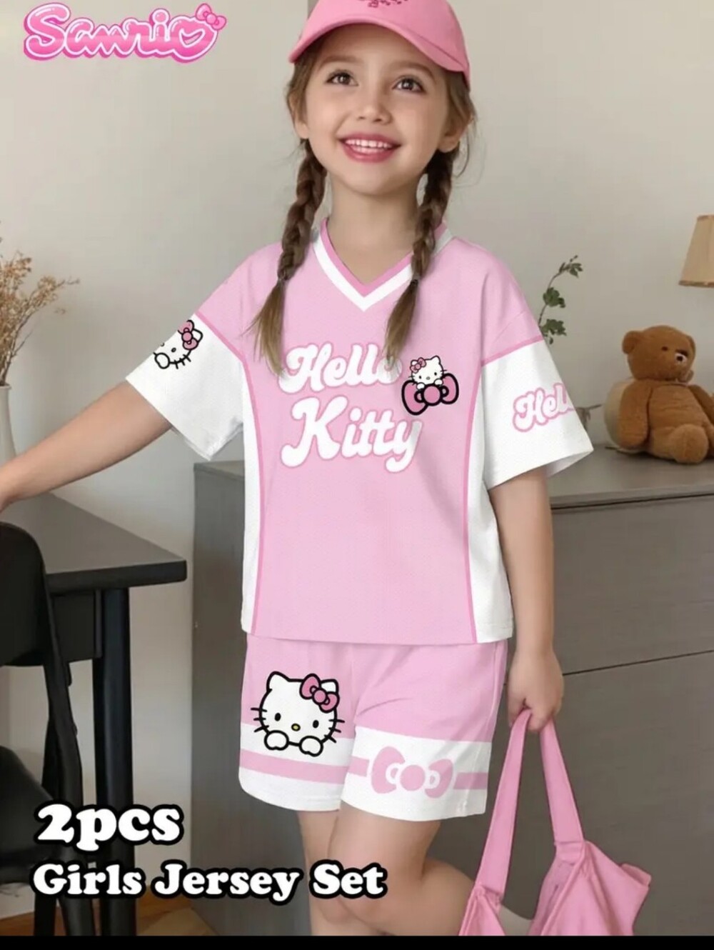 New GirlsHello Kitty Short Set/Pajama Set sz 7-8yrs #1379-0000